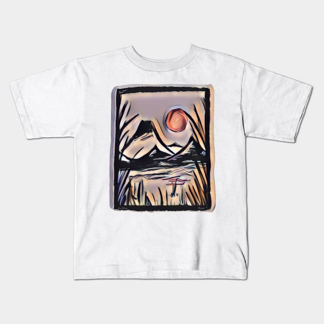 Nippon Landscape Kids T-Shirt by Lees Tees